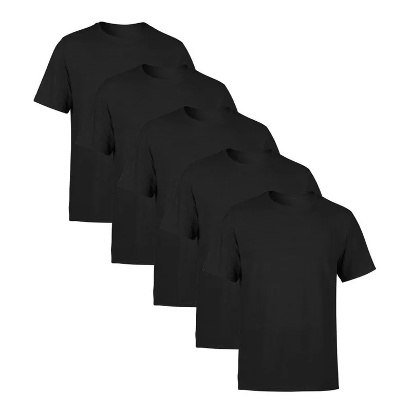 Kit 5 Camisetas Masculina Lisa Premium 100% Algodão