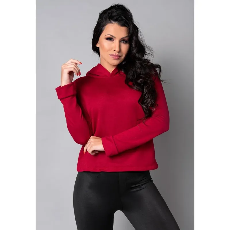 Casaco Blusa Capuz Moletinho Inverno Feminino Mvb Modas