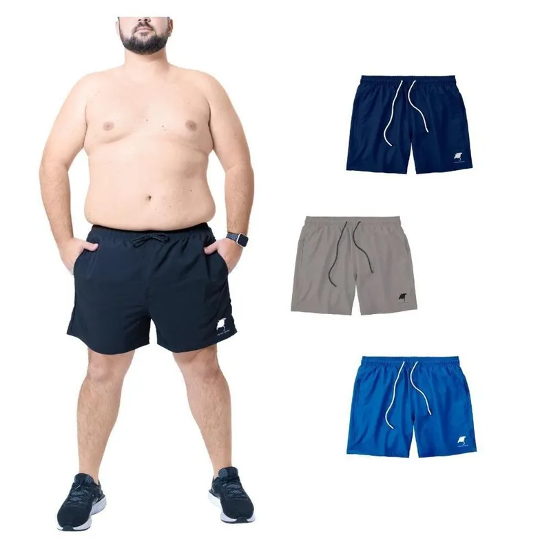 KIT 4 Shorts Plus Size Arraia Maori Bermuda Praia Masculino Básico Mauricinho Tactel com Elastano