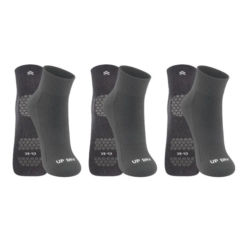 Kit 3 Pares de Meia Up Dry Antiderrapante Hidroginástica Yoga Pilates Respirável Sola Emborrachada
