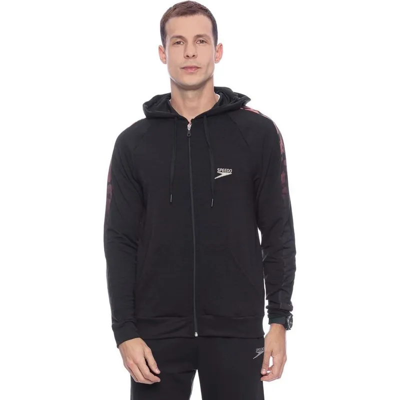 Blusa de moletom masculina Leaf - PRETO
