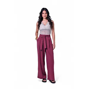 Calça Pantalona Feminina com Cinto