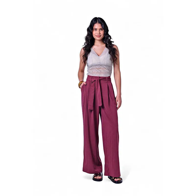 Calça Pantalona Feminina com Cinto