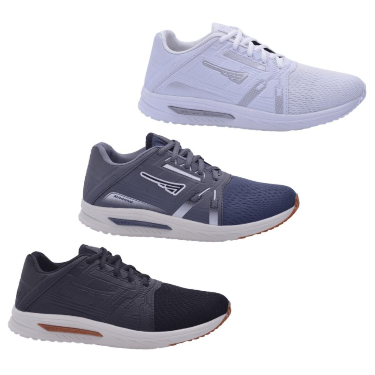 Kit 3 Pares Tênis Masculino Esportivo FXB Academia Conforto