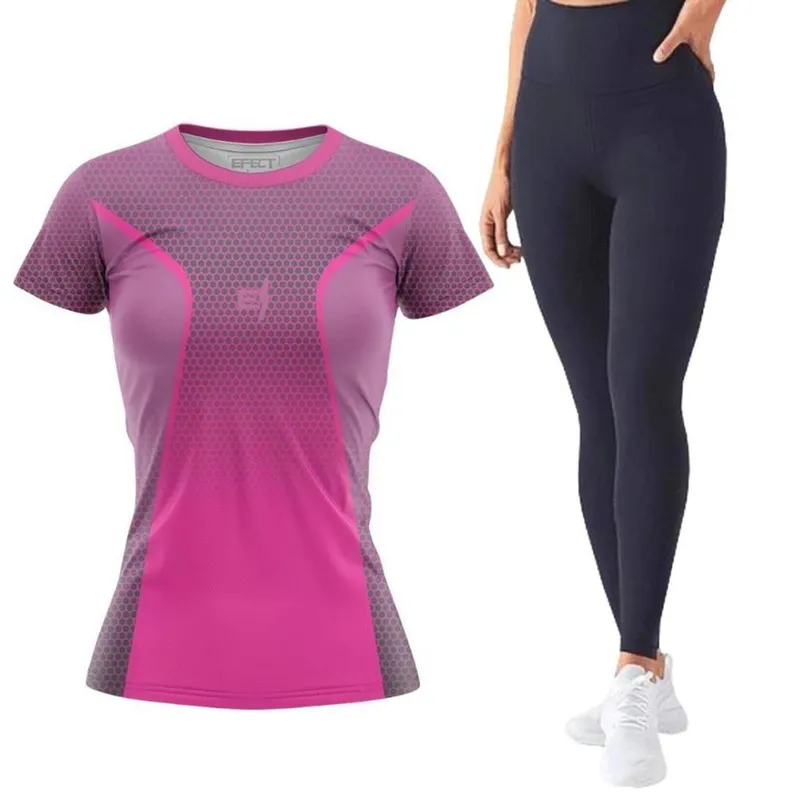 Kit Calça Legging Moda Fitness Grossa Blusa Academia Feminina Fina Treino Corrida Caminhada
