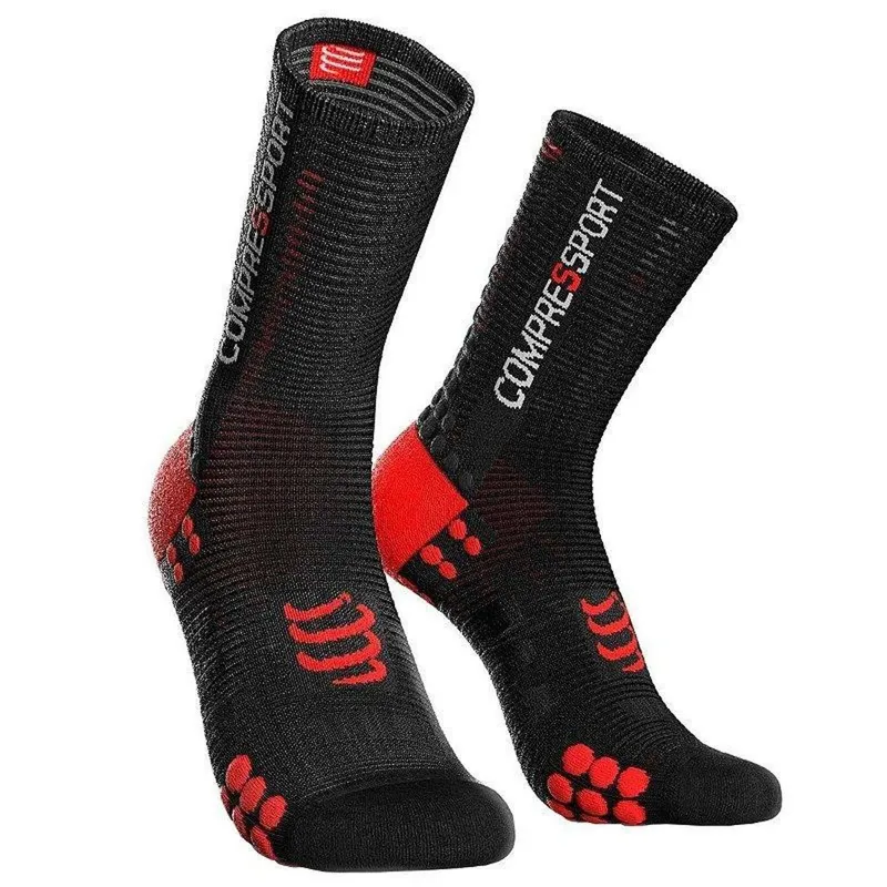 Meia de compressão Compressport Ciclismo Bike V3.0 High Cano Alto