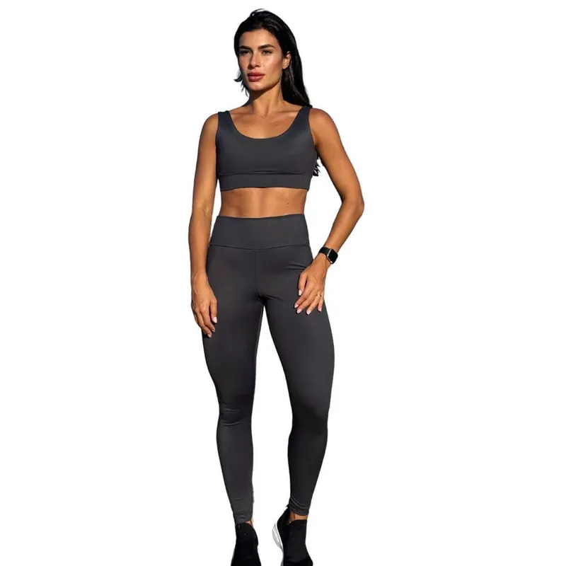 Conjunto Calça e Top c/ Gola U e Gola V Upttack® Cor:;Tamanho:G - 44/46;Gênero:Feminino