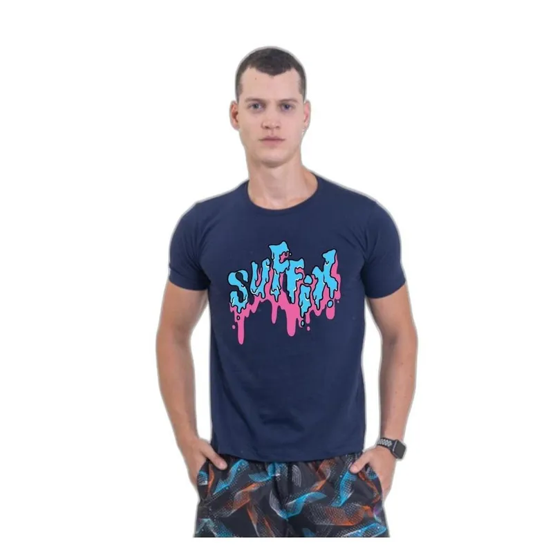 Camiseta Básica de Algodão Masculina Estampada
