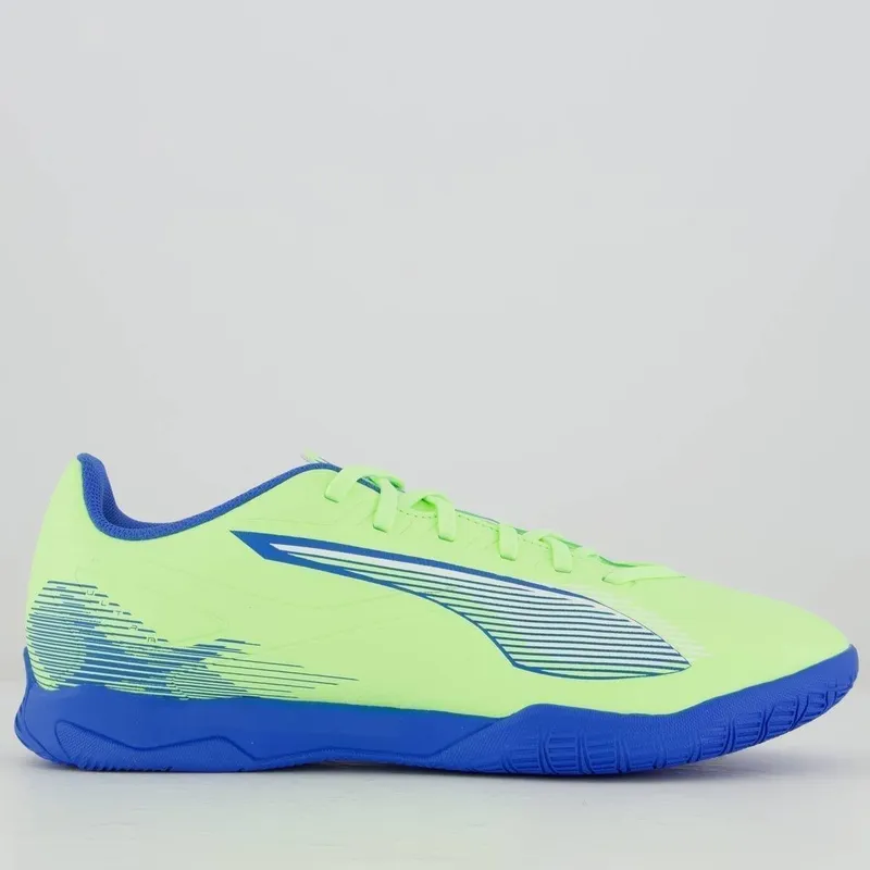 Chuteira Puma Ultra 5 Play Futsal Verde e Azul