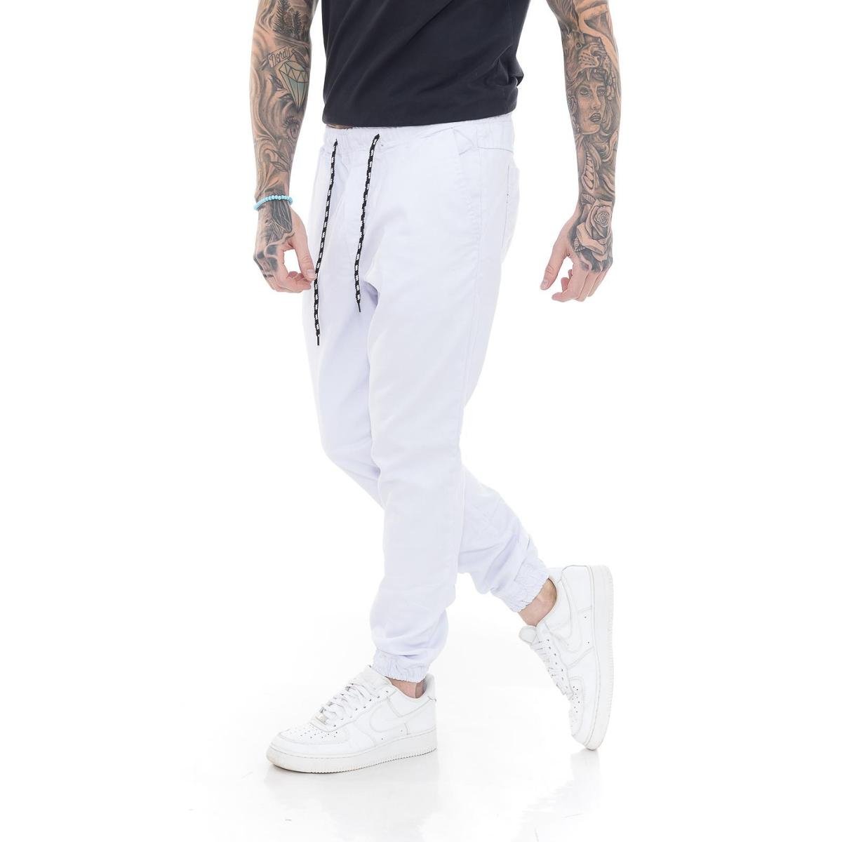 Calça Jogger Masculina White Premium Cordão Ajustavel -