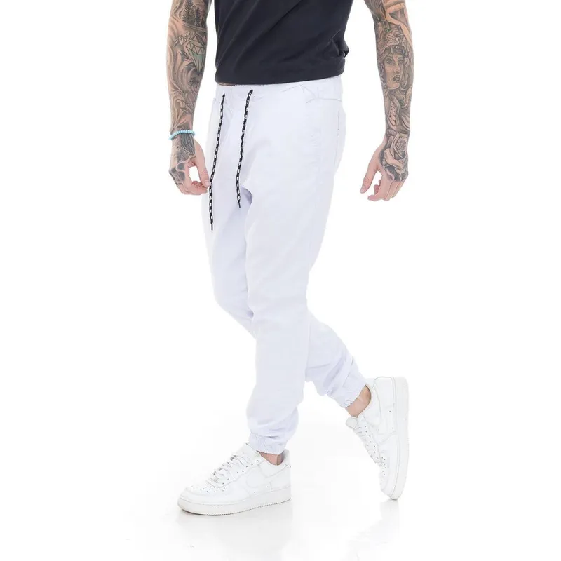 Calça Jogger Masculina White Premium Cordão Ajustavel -