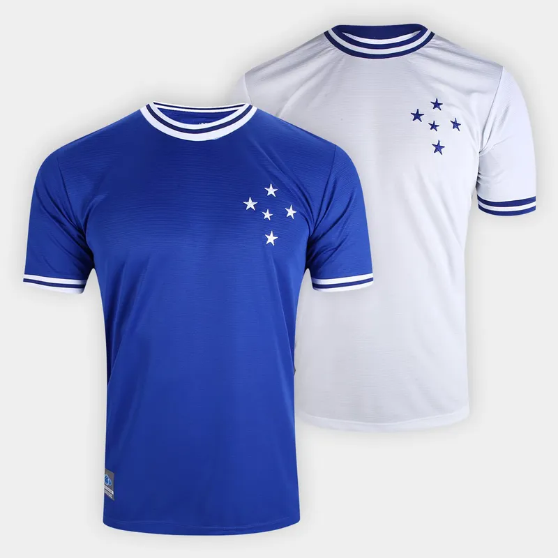 Kit Camisa Cruzeiro RetrôMania Jacquard Masculina - 2 Peças