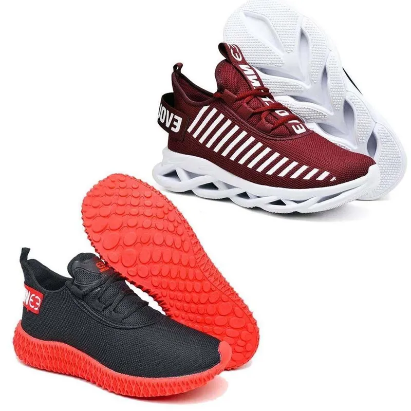Kit 2 Tênis Caminhada Respiravel Confortavel Ultra Leve