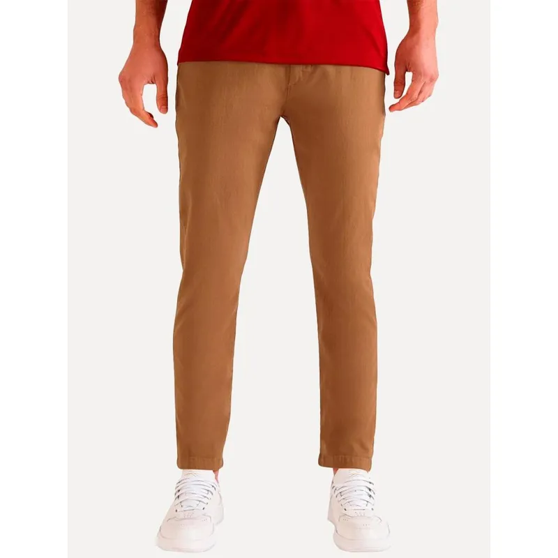 Calça Reserva Masculina de Sarja Casual Iron Caramelo