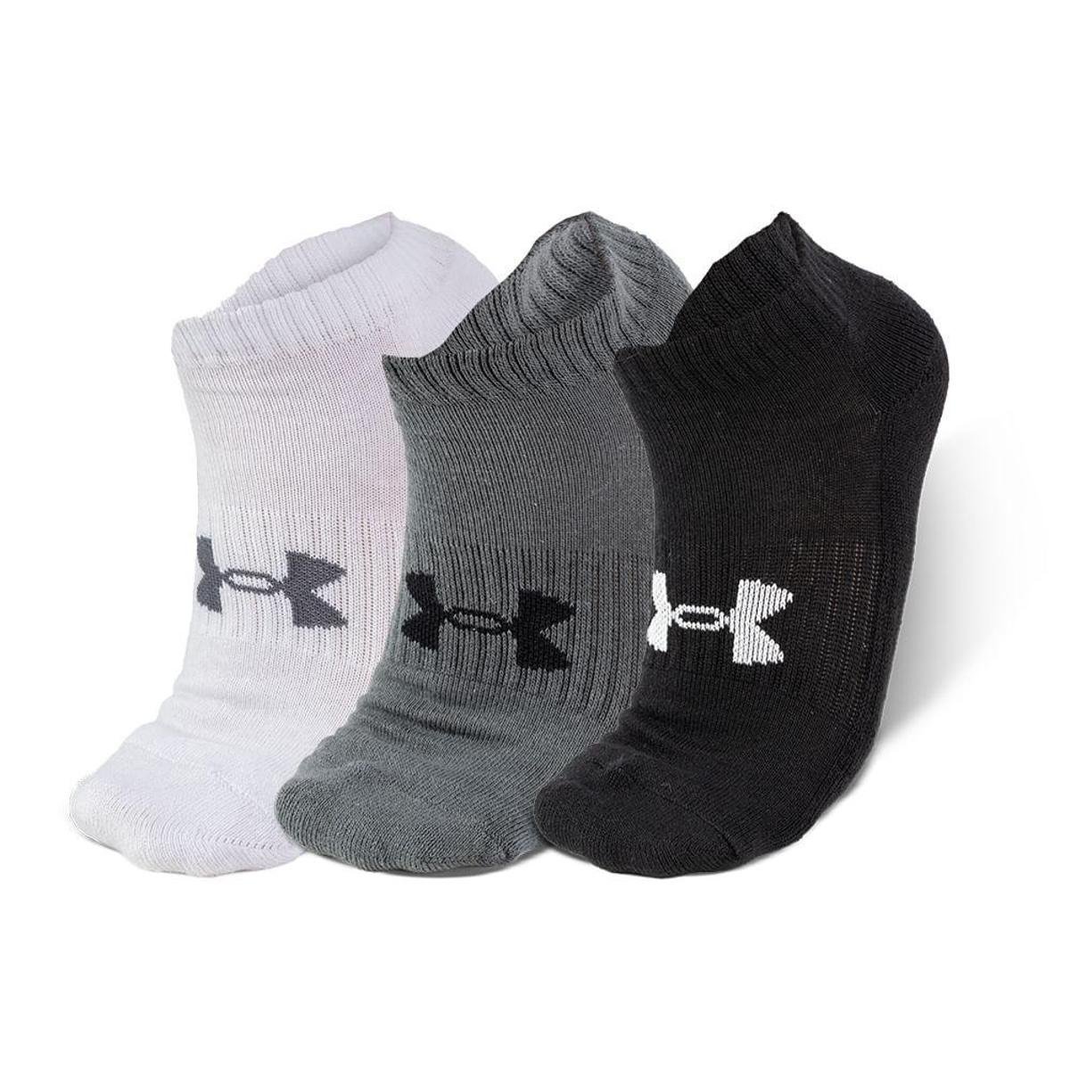 Meia Unissex Under Armour Core Cotton Cano curto - Pacote com 3 pares 45-49 Branco