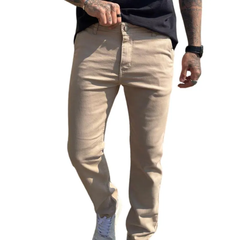 Calça Masculina Preta De Sarja Com Lycra Koenig