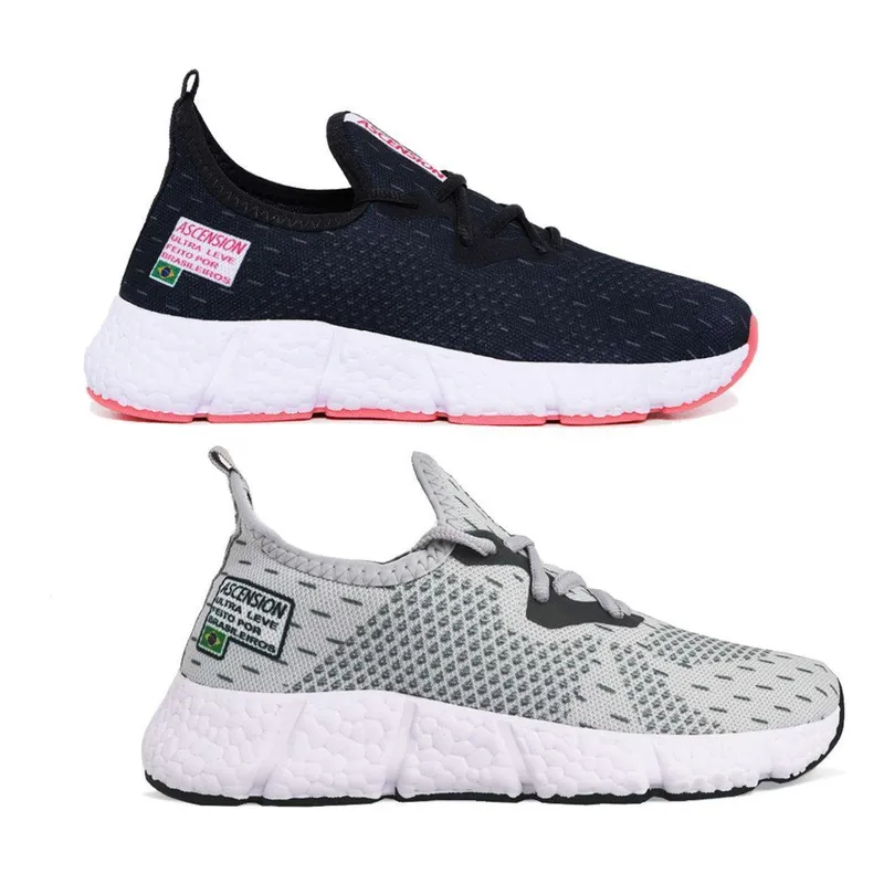 Kit 2 Pares de Tênis Ascension Ultraleve Cor:;Gênero:Feminino;Tamanho:34