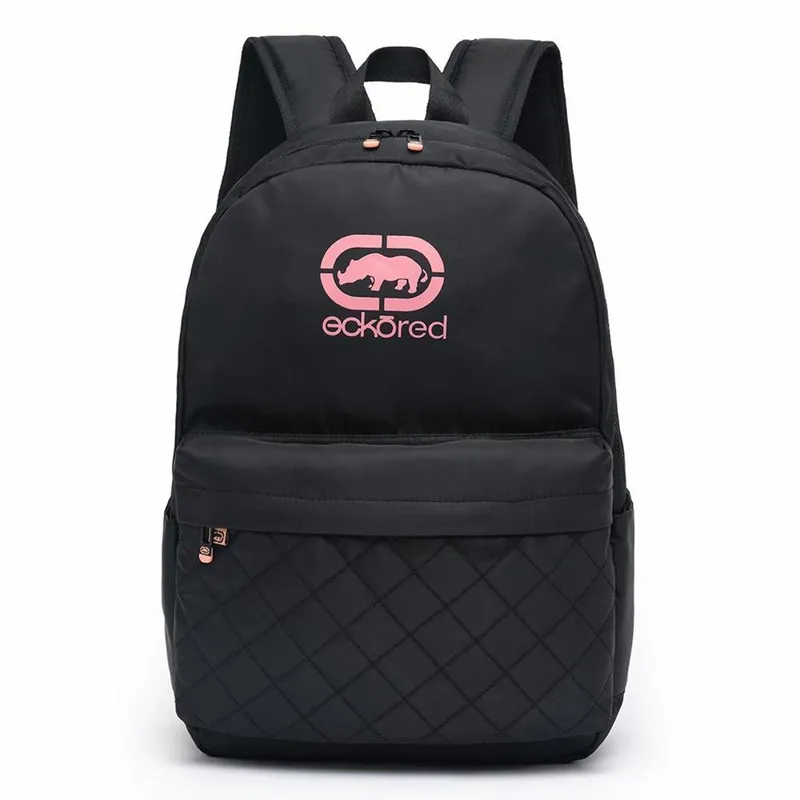 Mochila Moda Feminina Reforçada Preta C/ Rosa