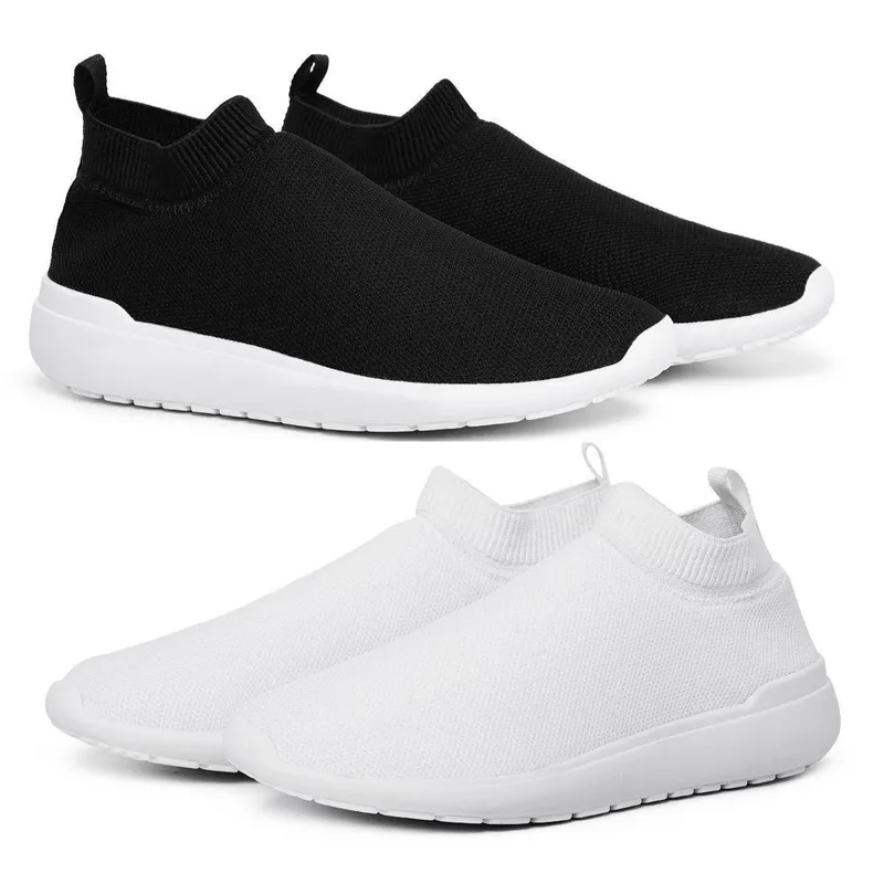 Kit 2 Tenis Feminino Academia Meia Sem Cadarço Leve Confortavel Preto e Branco