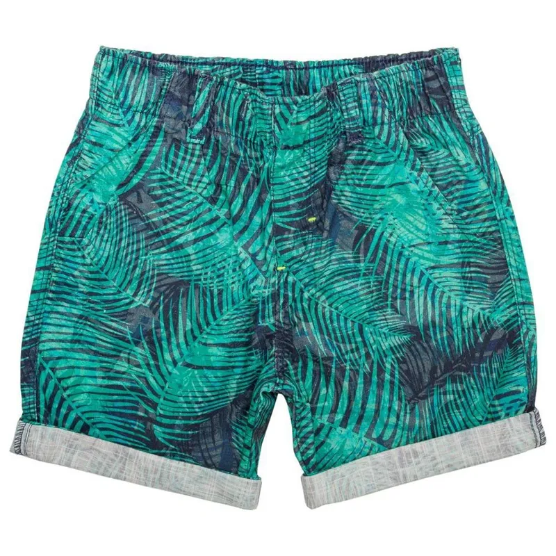Shorts Infantil Look Jeans Sarja Floral - VERDE - 02