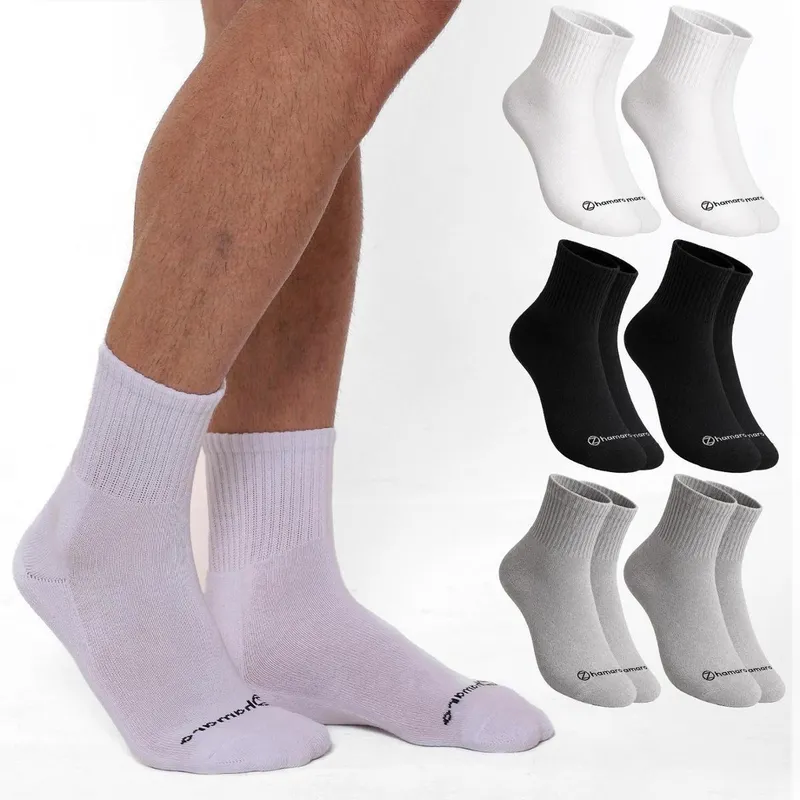 Kit 6 Pares Meias Zhamaro Cano Médio Algodão Atoalhada Masculina Feminina Confortável Grossa