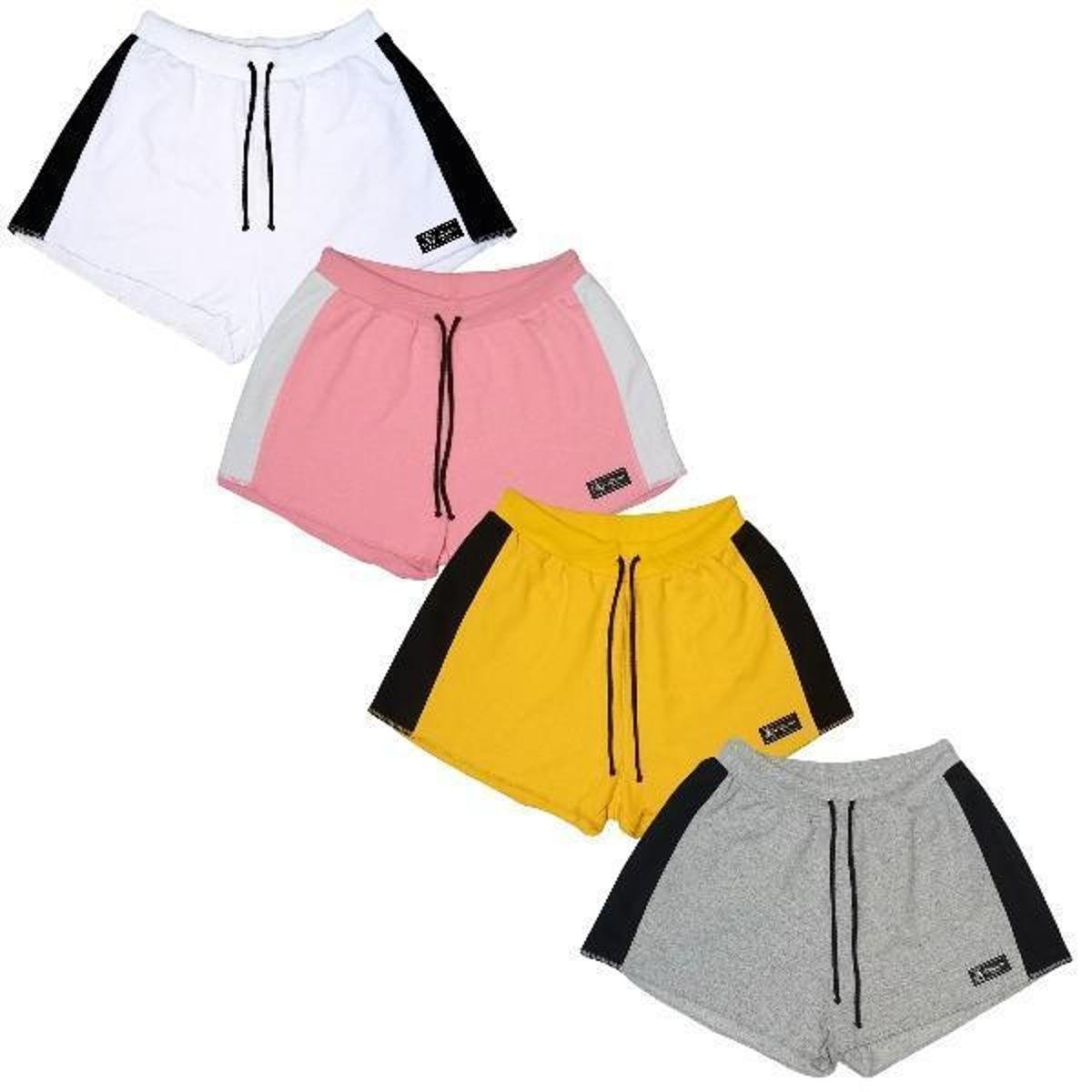 Kit 4 Shorts Calttony Moletom Feminino