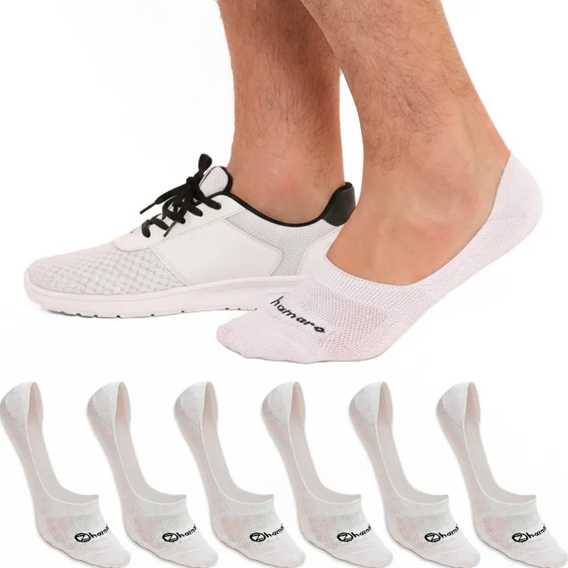 Kit 6 Pares Meias Zhamaro Cano Curto 100% Invisível Com Silicone Algodão Masculina Feminina Academia