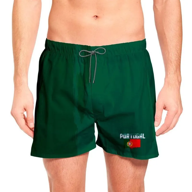 Short Verão Masculino Portugal Copa Praia Estampado Treino