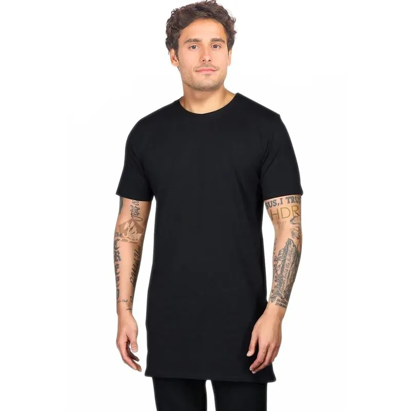 Camiseta Longa Oversized Lisa Básica