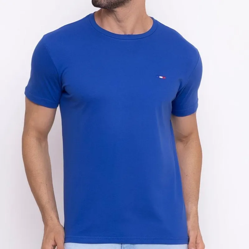 Camisetas Industrie Básicas Masculina em Algodão Premium no Estilo Bordado França