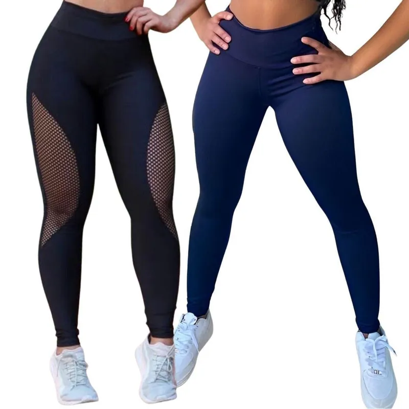 Kit Legging Marenna Modas Arrastão e Legging Básica Academia Feminina