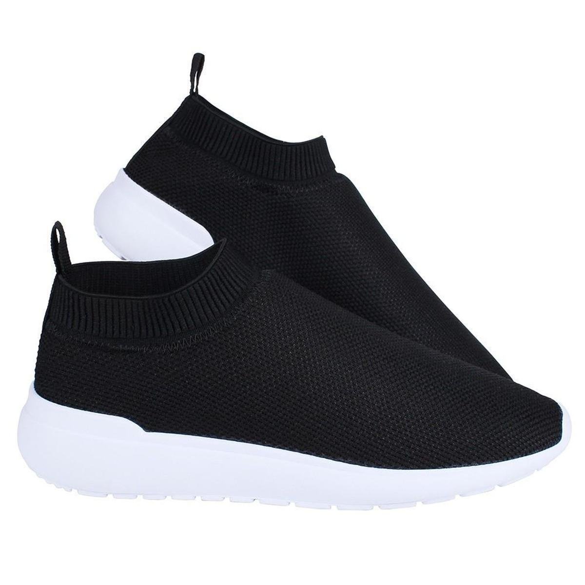 Tênis Meia Feminino Slip On Elástico Casual Moderno Resistente Confortável