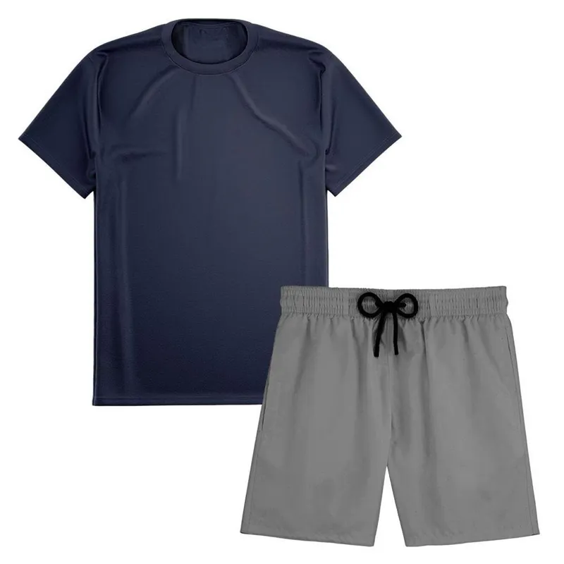 Kit Short Praia Academia Passeio Treino Cinza + Camiseta Manga Curta Masculina