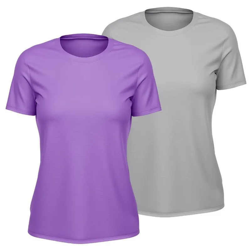 Kit 2 Camisetas Feminina Dry Manga Curta Proteção UV Slim Básica Academia Treino ness