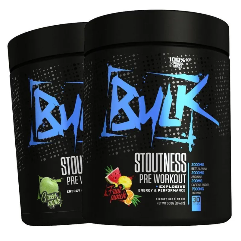 Kit 2x Pré Treino Stoutness 300g Suplemento Em Pó Fórmula Com Beta Alanina Taurina Cafeína Arginina