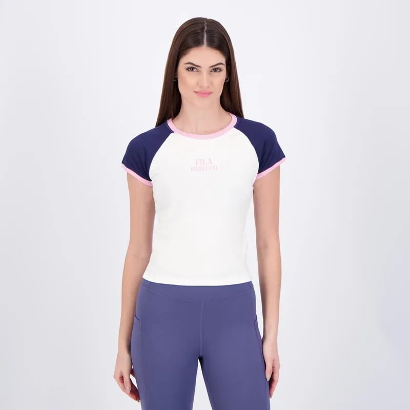 Camiseta Fila Slim Letter F12l01908 Original Feminino