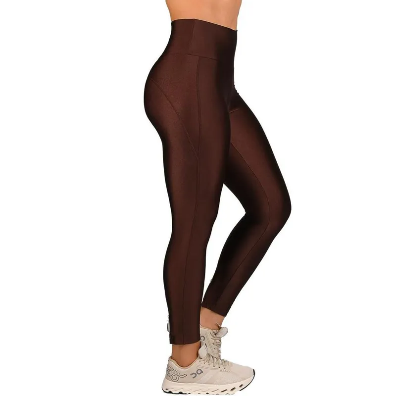 Calça Legging Detalhe Zíper Fitness Cirrê Cós Alto Summer Soul