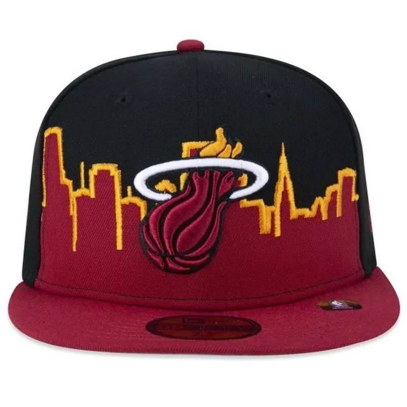 BONÉ NEW ERA 5950 MIAMI HEAT TIP-OFF PRETO VERMELHO
