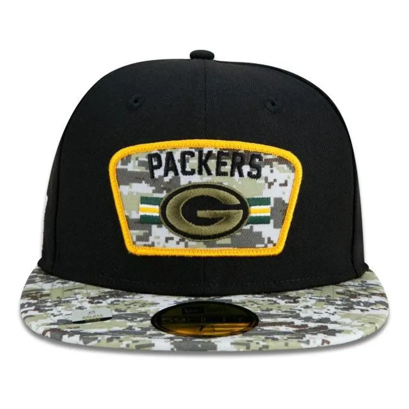 BONÉ NEW ERA 5950 GREEN BAY PACKERS SALUTE TO SERVICE NFP22BON205 PRETO VERDE CAMUFLADO