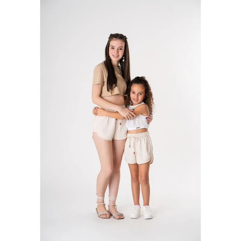 Shorts Infantil Jogger Alfaiataria Feminino