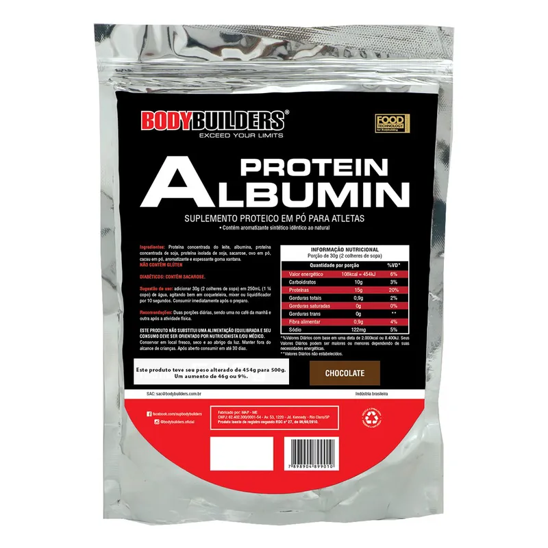 Albumina Protein 500g Refil - Bodybuilders