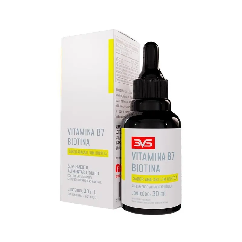 Biotina Com Fórmula Concentrada Em Gotas - Sabor: Abacaxi Com Hortelã - 30ml