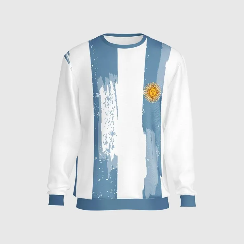 Blusa Moletom Careca Estampado Argentina Copa Confortável