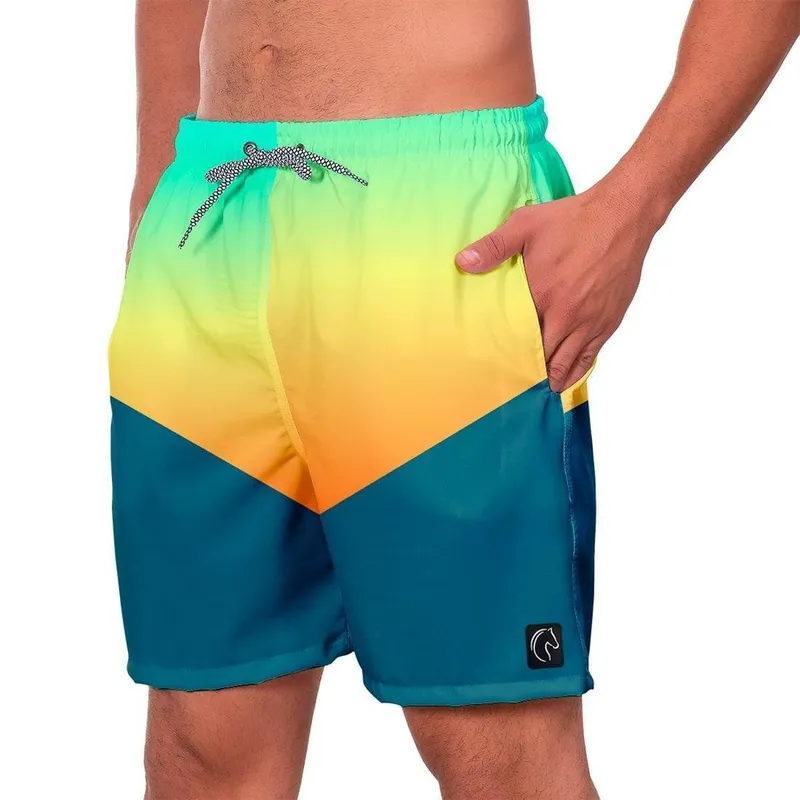 Short Praia Premium Masculino Estampado Listrado