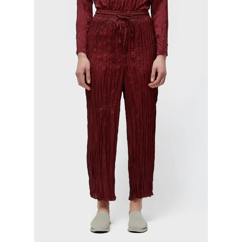 Calça reta wrinkled satin double face OSKLEN