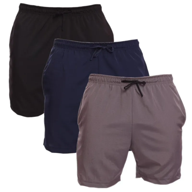 Kit 3 Shorts Masculino Tactel Praia Verão Corrida Academia Treino