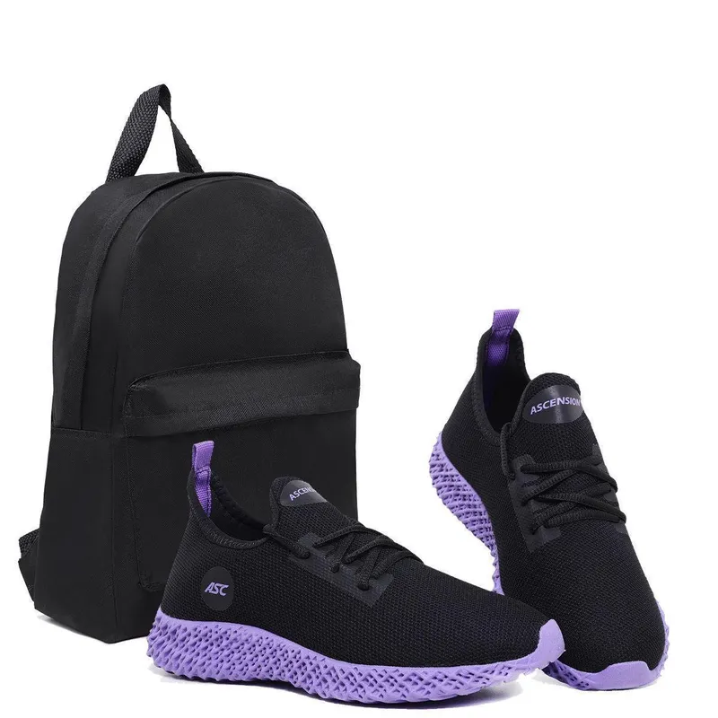 Kit Tenis Feminino Caminhada Academia Treino Leve + Mochila Basica