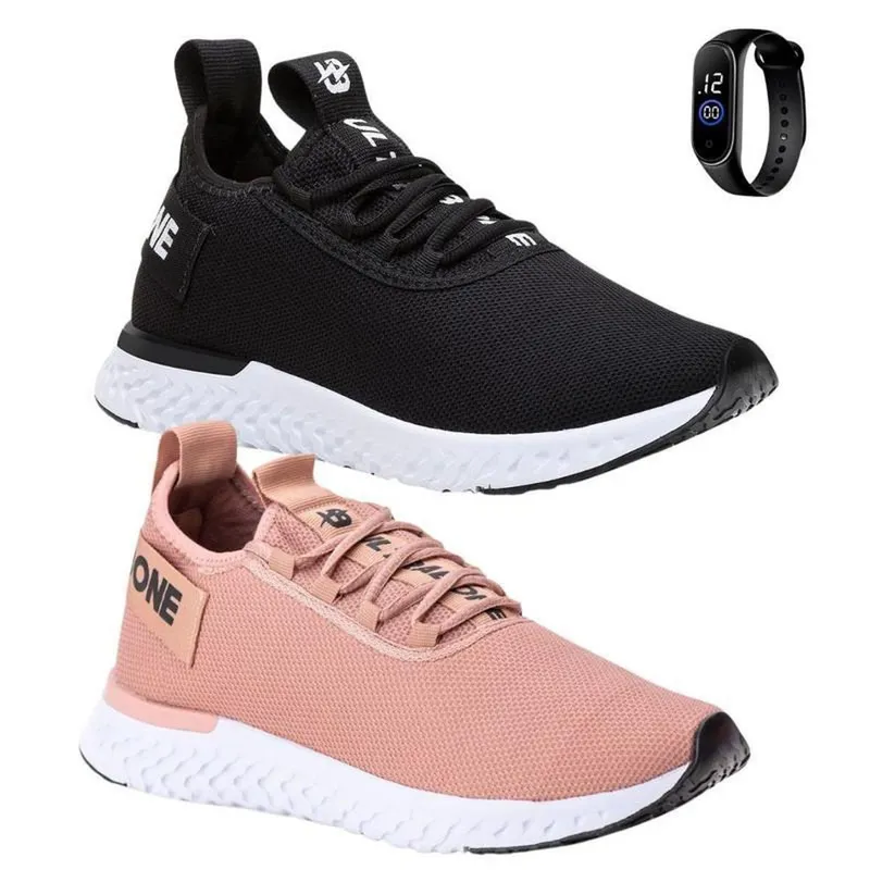 Kit 2 Pares Tênis Feminino Esportivo Caminhada Academia Ginástica PRIME