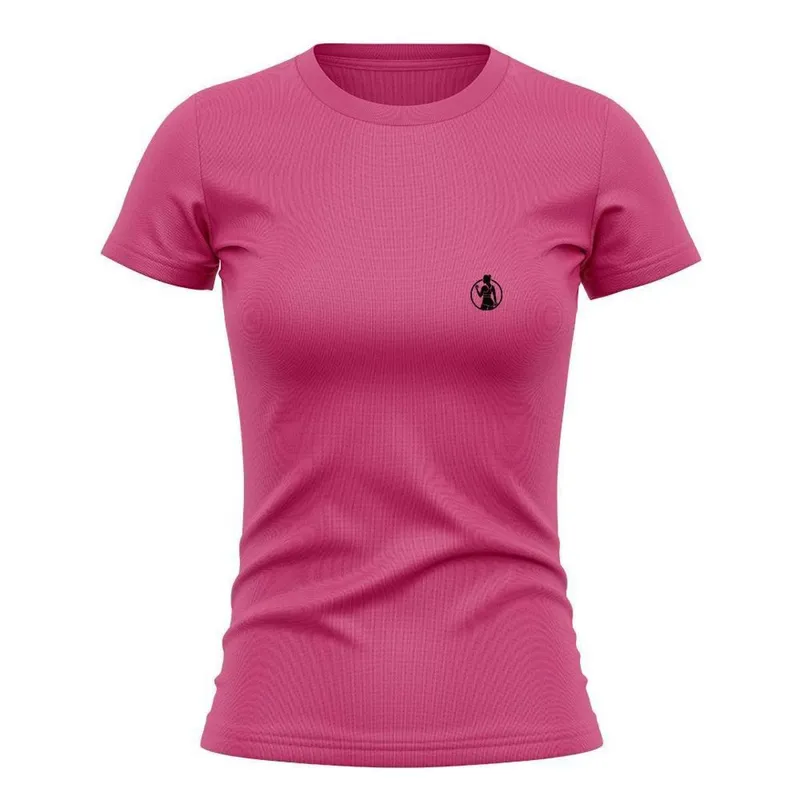 Camiseta Feminina Manga Curta Proteção Solar UV Estampada Mulher Círculo