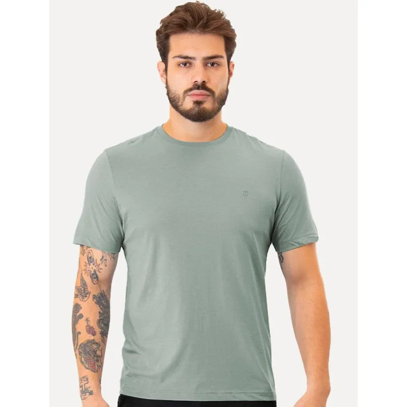Camiseta Individual Masculina Comfort Pima Soft Touch Azul Claro